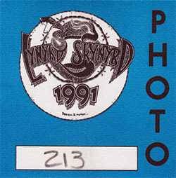 Lynyrd Skynyrd -1991 Photo Pass