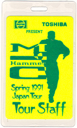 MC Hammer - 1991 Japan Tour Crew Laminate Pass