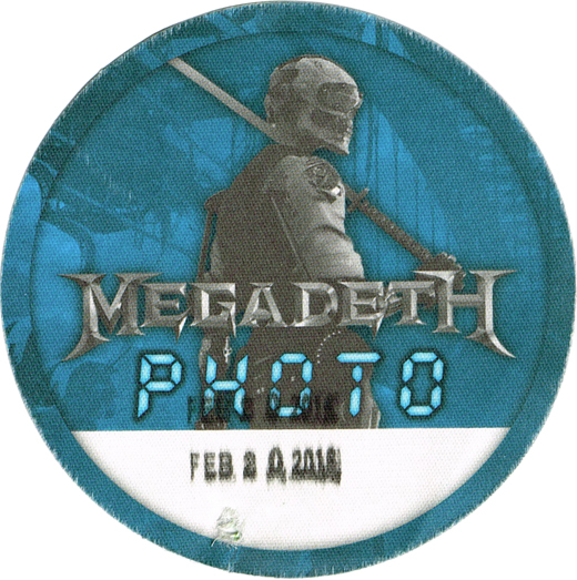 Megadeth - 2016 Dystopia Tour Photo Pass
