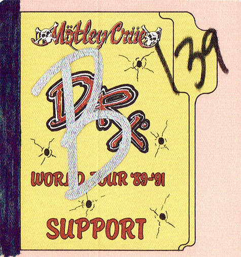 Motley Crue - 1997 Dr. Feelgood Tour Support Pass