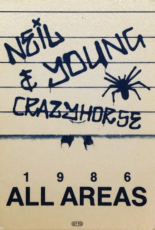 Neil Young & Crazy Horse - 1986 Tour All Areas Backstage Pass