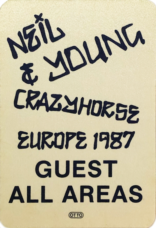 Neil Young & Crazy Horse - 1987 Europe Tour Guest All Areas Backstage Pass