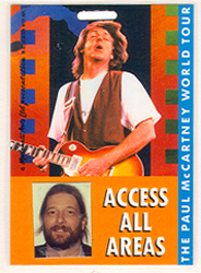 Paul McCartney - 1989 World Tour Laminate Pass