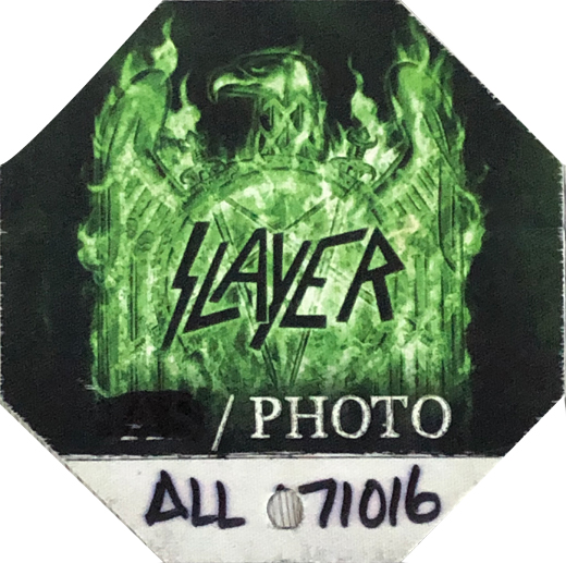 Slayer - 2016 Repentless Tour Photo Pass