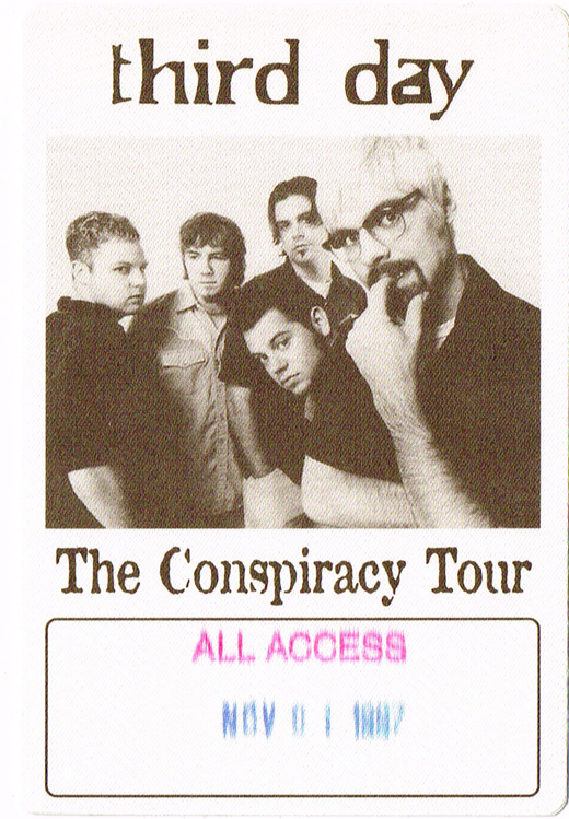 Third Day - 1992 Conspiracy Tour Backstage Pass