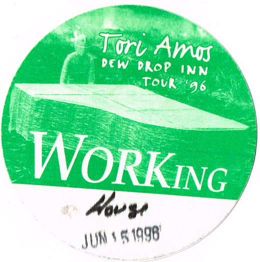 Tori Amos - 1996 Dew Drop Inn Working Backstage Pass
