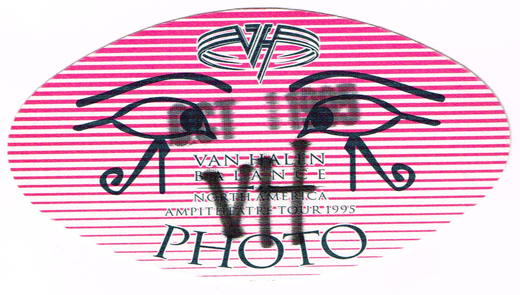 Van Halen - 1995 Balance Photo Pass