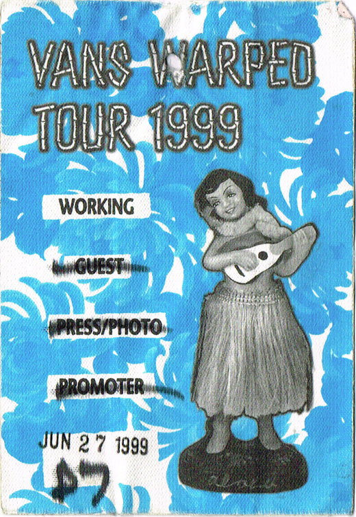 Warped Tour - 1999 Working Backstage Pass