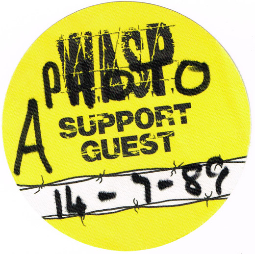 W.A.S.P. - 1989 Tour Backstage Support Guest Photo Pass