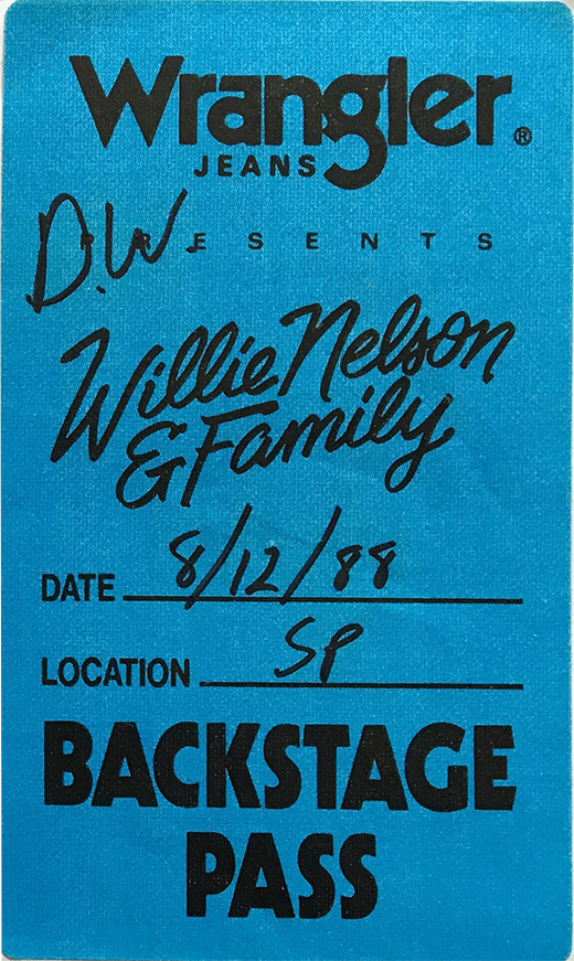 Willie Nelson & Family - 1988 Backstage Pass