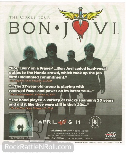 Bon Jovi - 2010 Tour Concert Ad