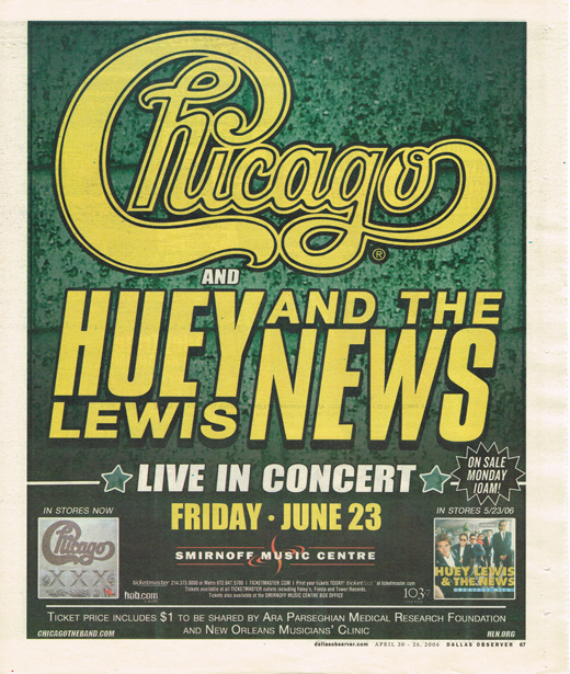 Chicago - April 2006 Concert Ad