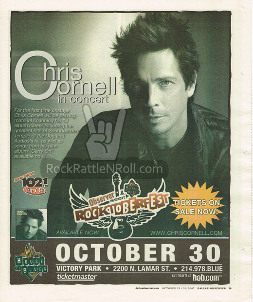Chris Cornell - 2007 Tour Concert Ad