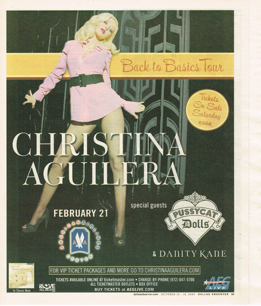 Christina Aguilera - October 2006 Concert Ad