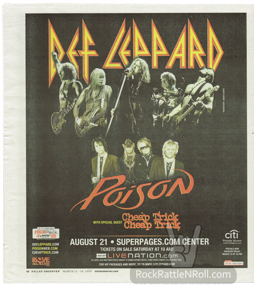 Def Leppard - 2009 Tour Concert Ad