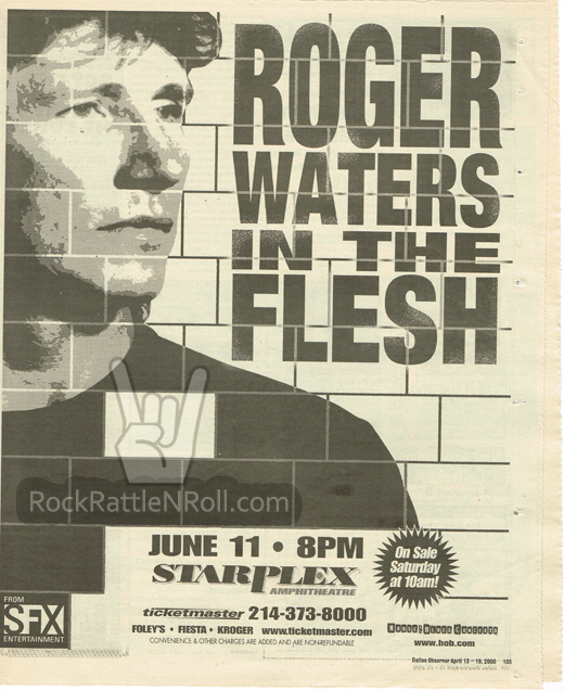Roger Water - April 2000 Tour Concert Ad