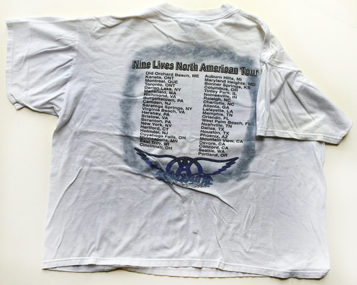 Aerosmith - 1997 Nine Lives Tour Concert T-Shirt - Used XL