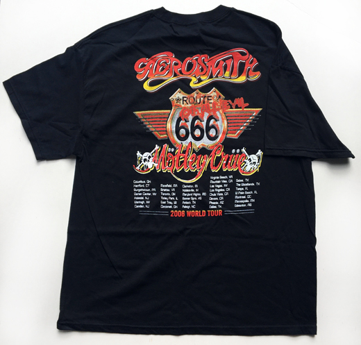 Motley Crue / Aerosmith - 2006 Route Of All Evil Tour Concert T-Shirt - Used XL