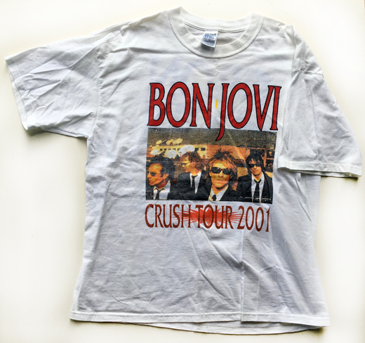 Bon Jovi - 2001 Crush Tour Concert T-Shirt - Used XL