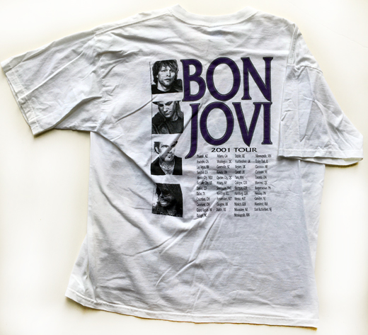 Bon Jovi - 2001 Crush Tour Concert T-Shirt - Used XL
