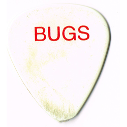 Bugs Henderson Red Lettering Concert Tour Guitar Pick Imprint. Stage Used.
