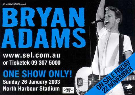 Bryan Adams - Albany, NY Handbill