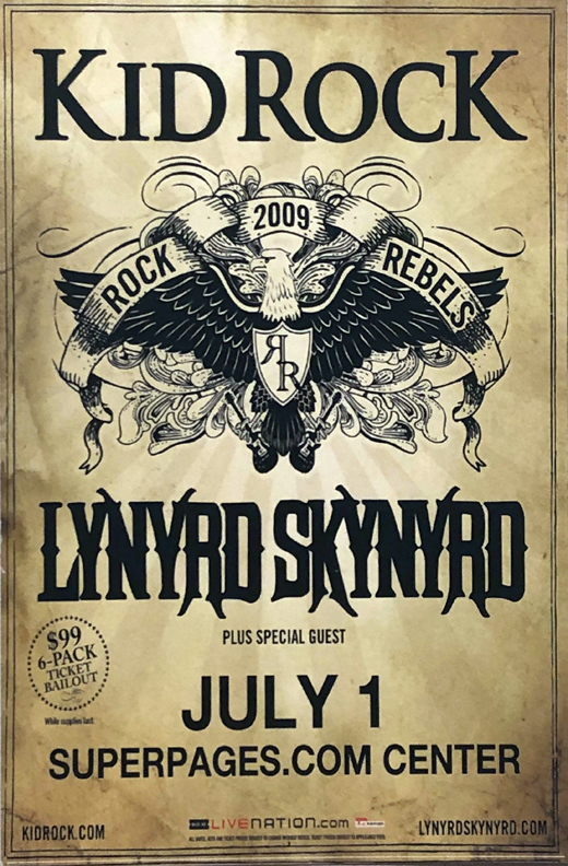 Def Leppard / Kid Rock - 2009 Tour Concert Handbill - Dallas, TX