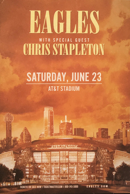 Eagles / Chris Stapleton 2017 AT&T Stadium Handbill