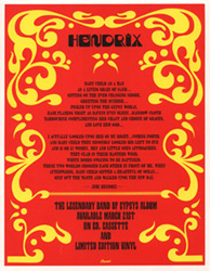 Jimi Hendrix - Band Of Gypsys CD Release Flyer