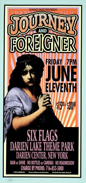 Journey / Foreigner - June 11, 1999 Darien Center NY Arminski Concert Handbill
