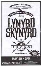 Lynyrd Skynyrd / Tesla - Dallas, TX Handbill