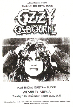Ozzy Osbourne | Budgie - UK Handbill