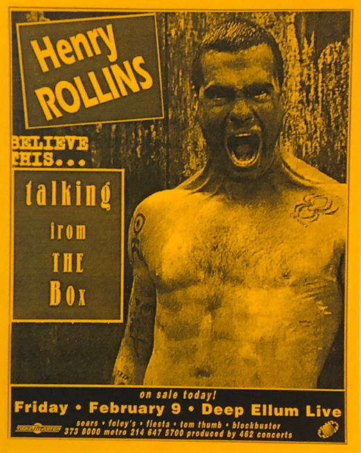 Rollins Band 1995 Deep Ellum Live Handbill