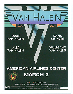 Bruce Springsteen / Van Halen - 2008 Dallas, TX Handbill