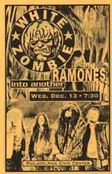White Zombie Ramones - Philadelphia, PA Handbill