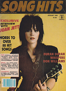 August 1983 Song Hits Magazine Featuring Joan Jett Interview