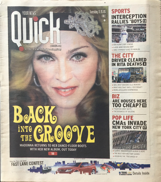 Madonna - November 2005 Dallas Monring News Quick Magazine