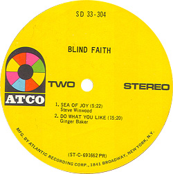 Blind Faith - Atco Record Label