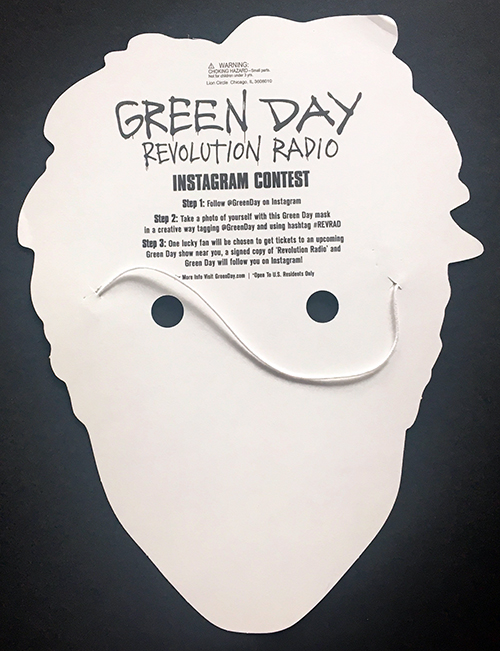 Green Day - Billy Joel Promo Mask
