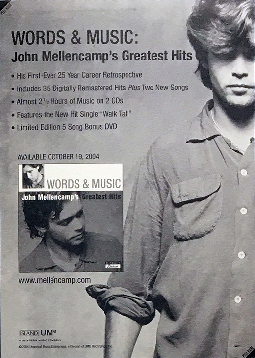 John Cougar Mellencamp Greatest Hits Promo Postcard