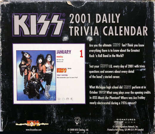 KISS - 2001 Daily Triva Calendar