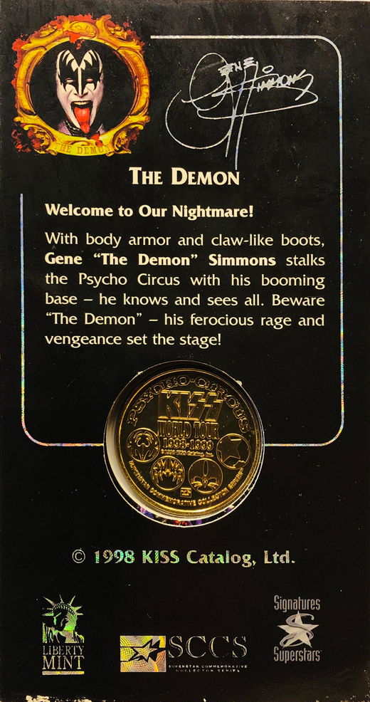 KISS - 1998 Gene Simmons Psycho Circus Commemorative Coin