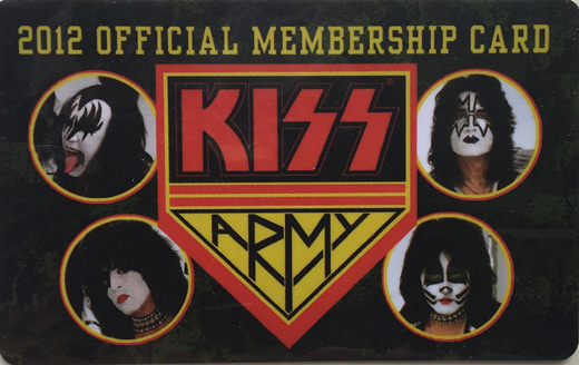 KISS - 2012 KISS Army Membership Card