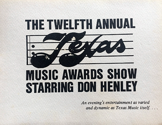 Don Henley - Music Award Invitation
