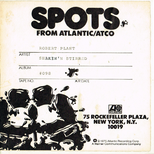 Robert Plant - Spots From Atlantic Promo Ad Reel
