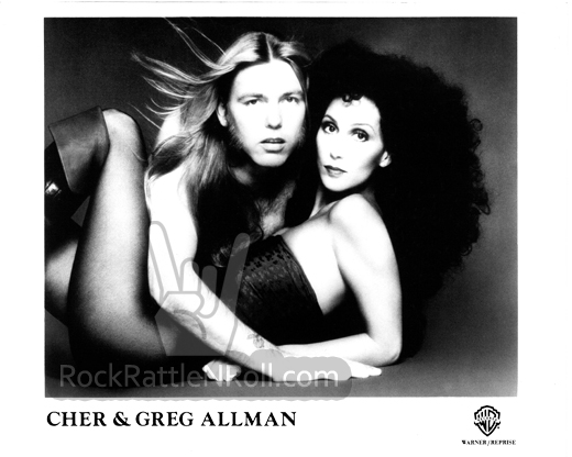 Classic Greg Allman and Cher 8x10 BW Promo Photo - 04