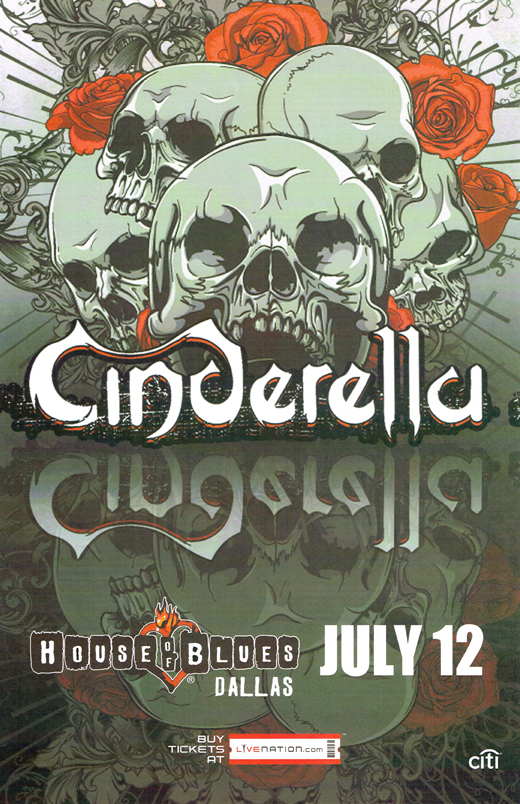 Cinderella - 2015 Concert Poster 11x17 HOB Dallas Texas