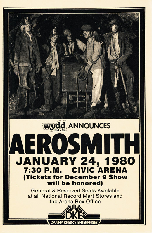 Aerosmith - 1980 Civic Arena Pittsburgh, PA Concert Poster