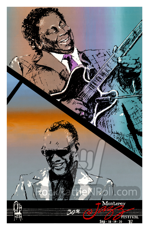 BB King / Ray Charles - 1987 Monterey Jazz Festival Poster