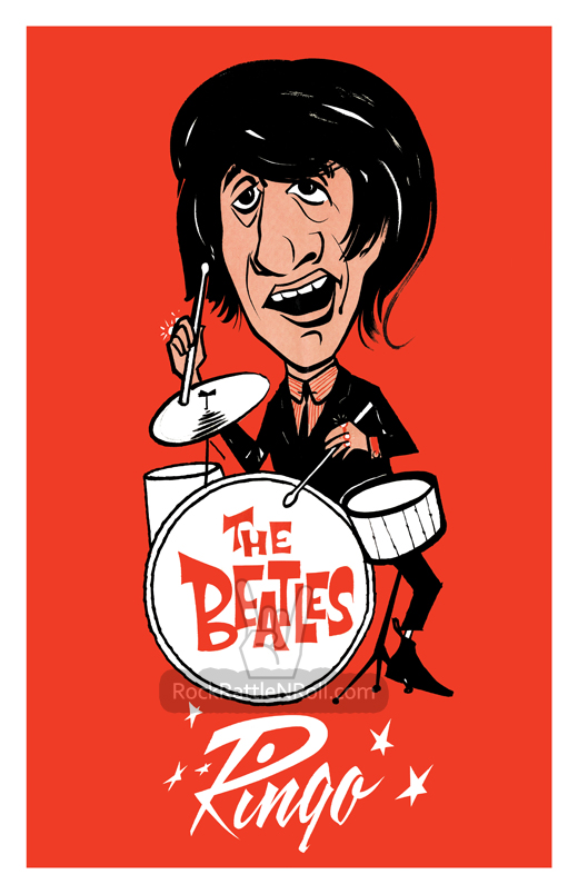 The Beatles - 1966 Ringo Starr Cartoon Poster